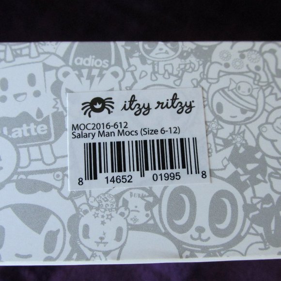 Tokidoki Itzy Ritzy Salaryman Blue Leather Baby Moccasins Size 6-12 Months - Picture 10 of 10